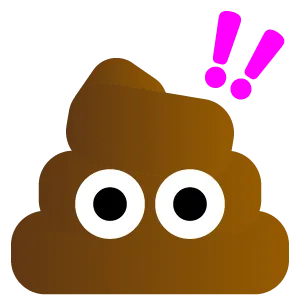 Confused poop emoji